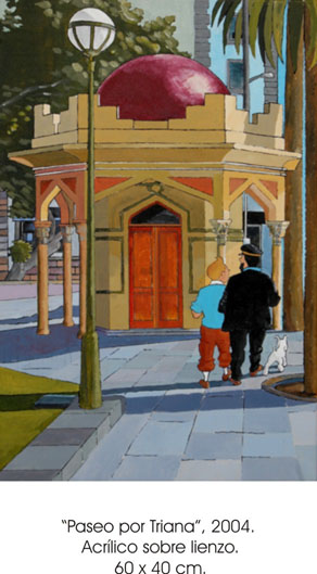 ¿Paseo por Triana¿, 2004. Acrílico sobre lienzo. 60 x 40 cm.